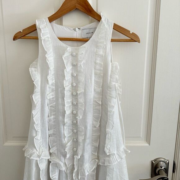 NWOT Joslin Chloe Linen Ramie Midi Dress in Optical White Size 10 - Picture 6 of 8